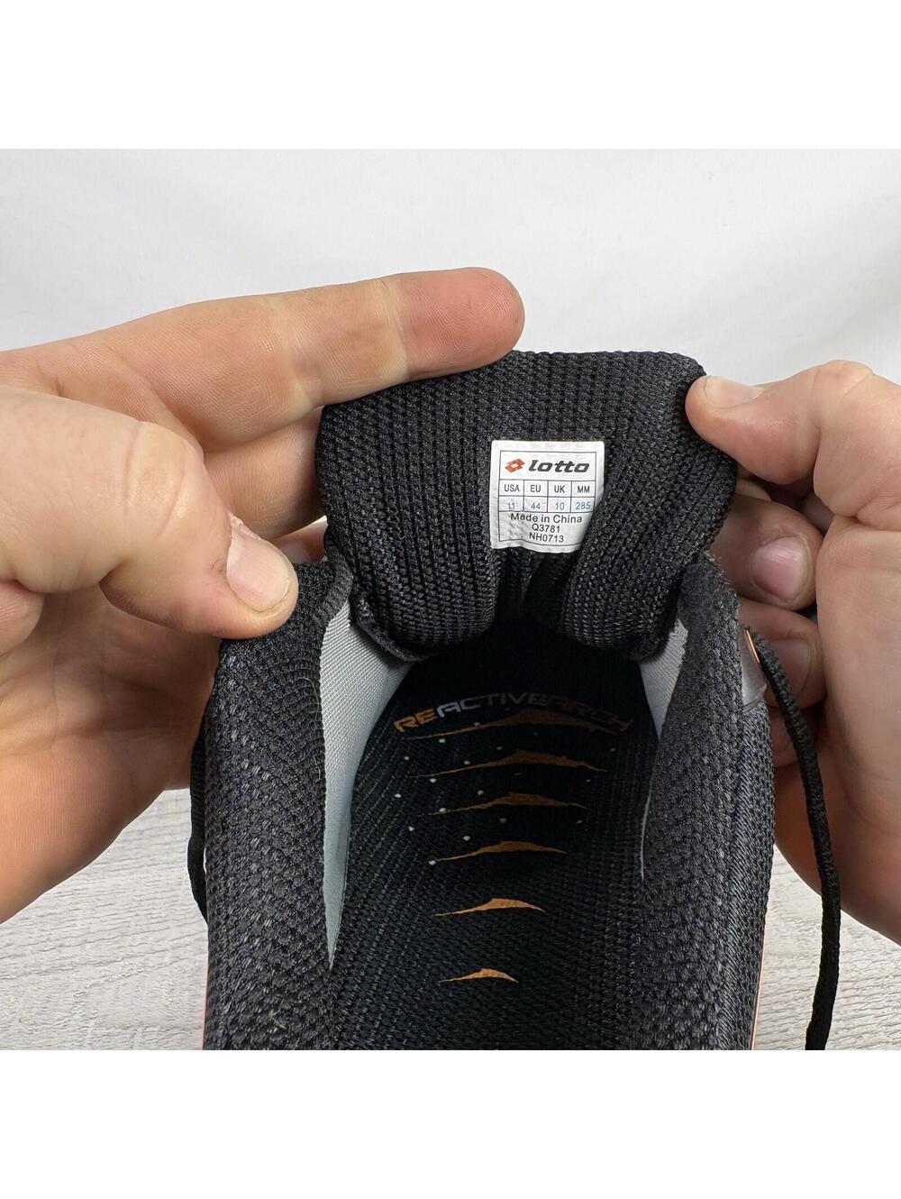 Lotto Raptor Syn-Pulse Indoor Court Shoes Men’s Size 11 (US) Black/Orange - Picture 14 of 15